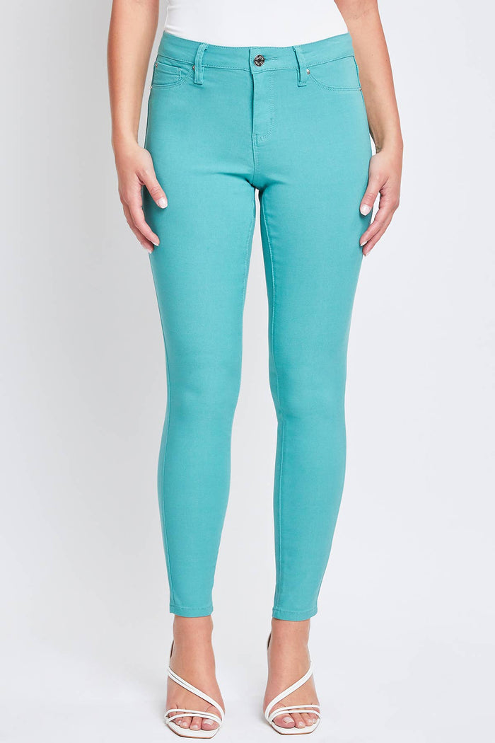Sea Green Hyperstretch Mid-Rise Skinny Jean