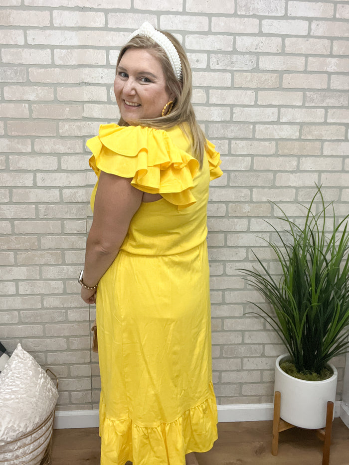 Melody Yellow Dress (1x-3x)