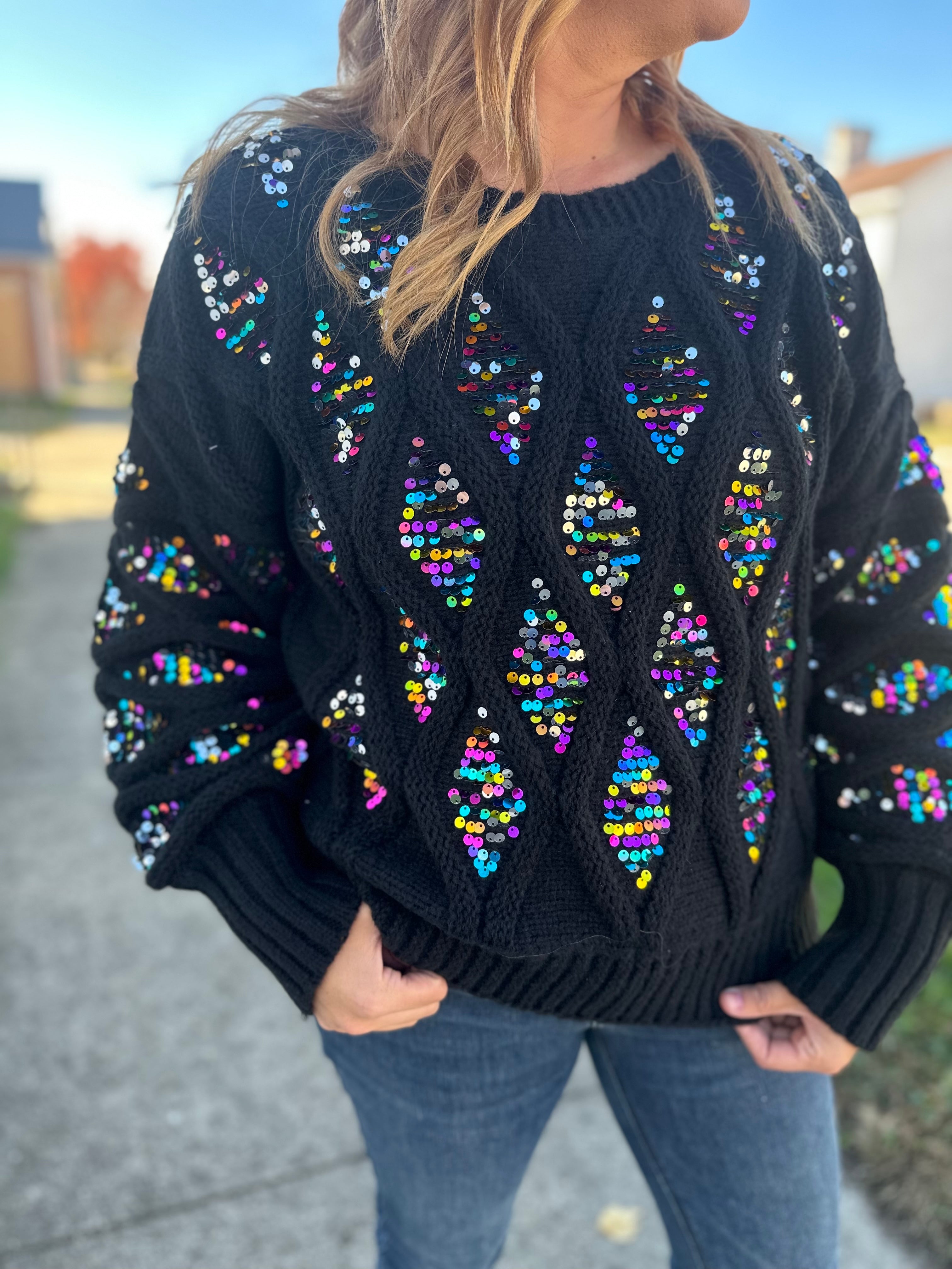 Vixen Multi Color Sequin Sweater Dressed by Jenny