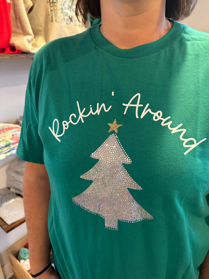 Rockin Around the Christmas Tree Spangle t-shirt