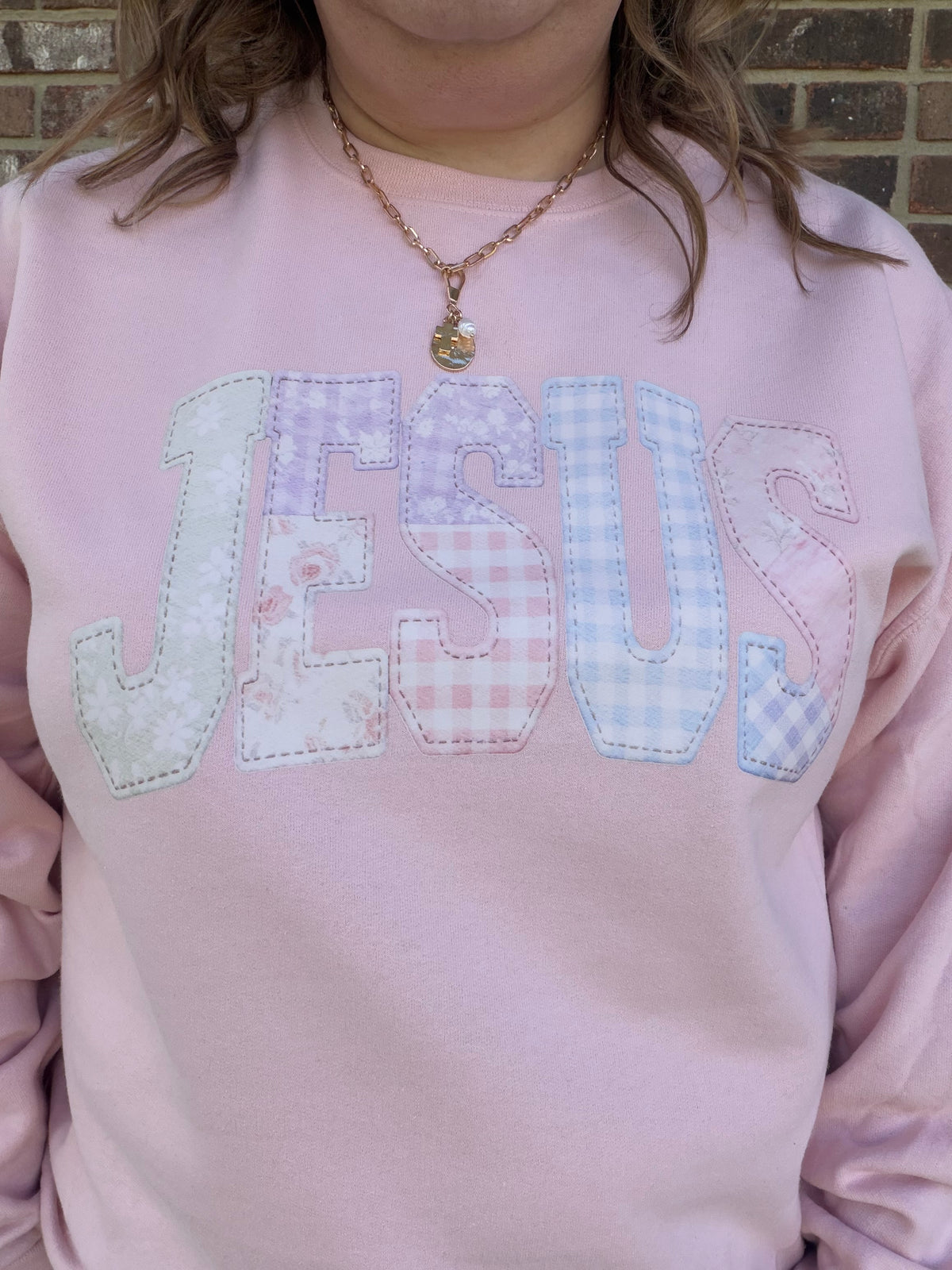 Jesus Patchwork Crewneck