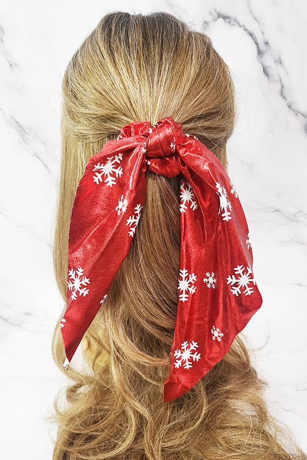 Christmas Silver Snowflake Hair Rope Scrunchie