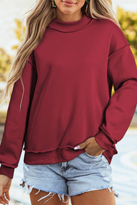 Game Day Oversize Reversible Mock Neck Sweatshirt | S-4X: Light Grey / Missy / S