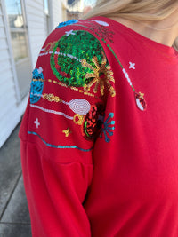 Blitzen Embroidered Sequin Sweatshirt