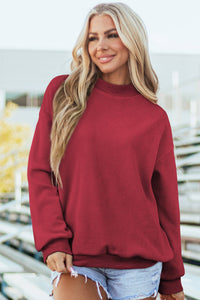 Game Day Oversize Reversible Mock Neck Sweatshirt | S-4X: Light Grey / Missy / M
