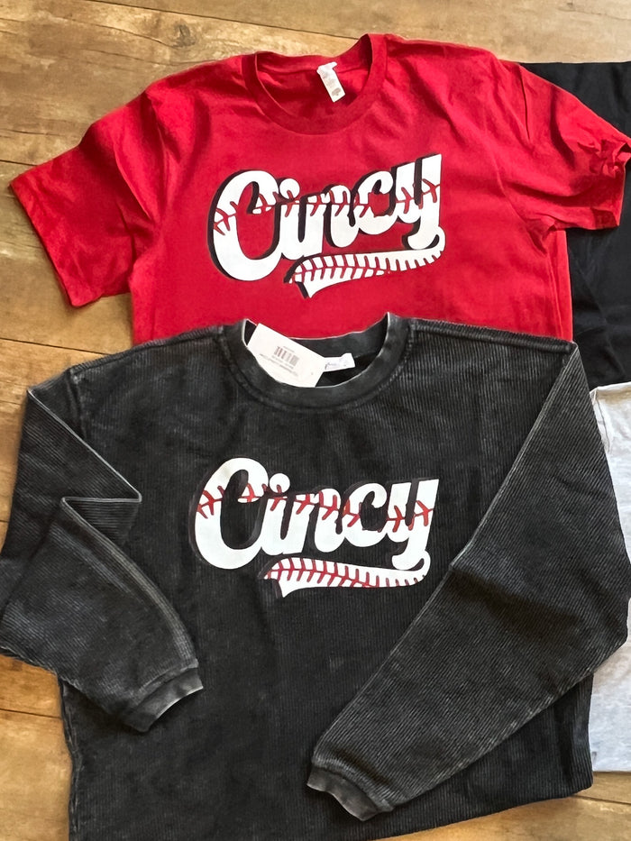 Red Cincy Threads Graphic Tee