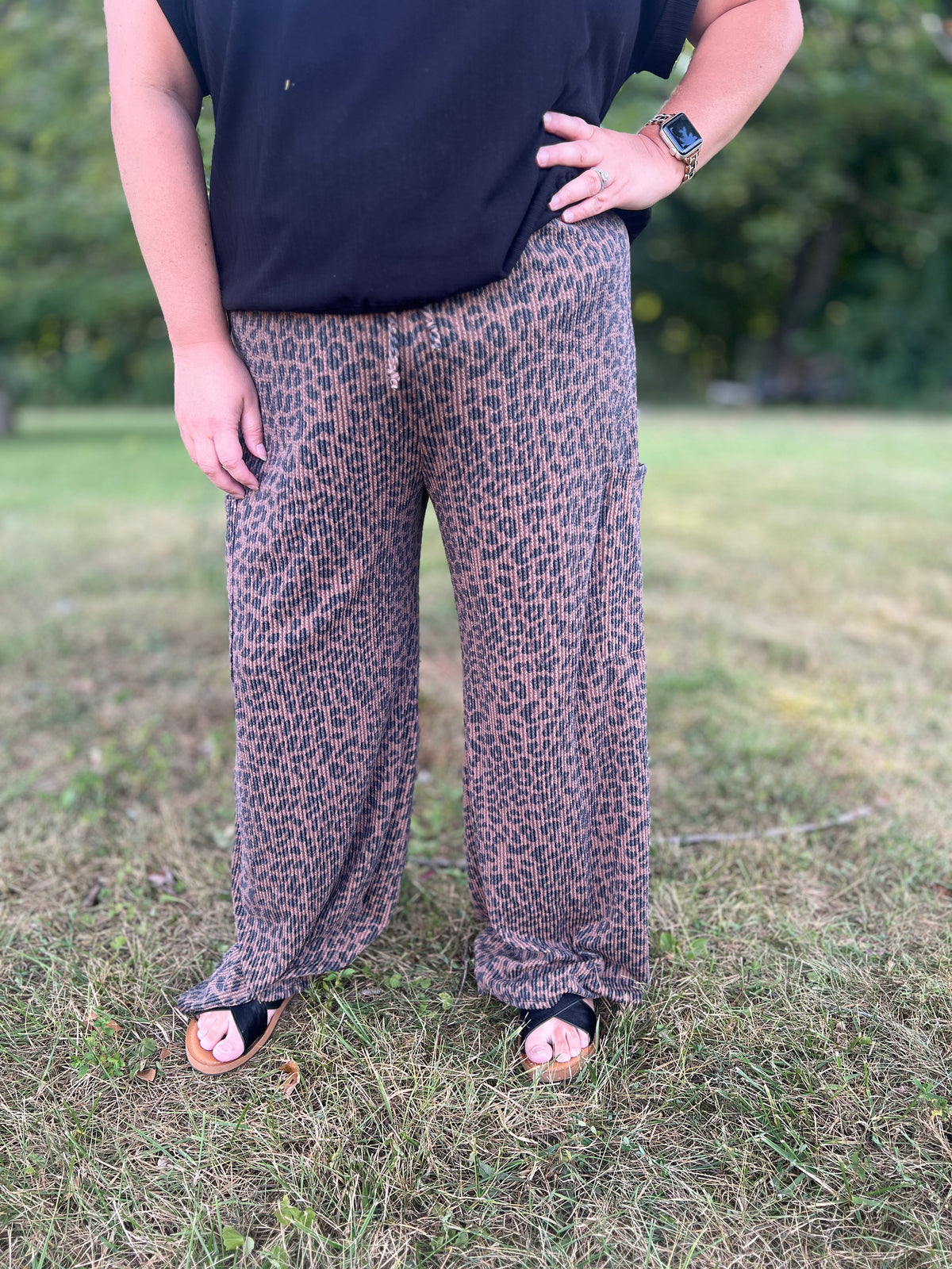 Jamie Ribbed Print Joggers