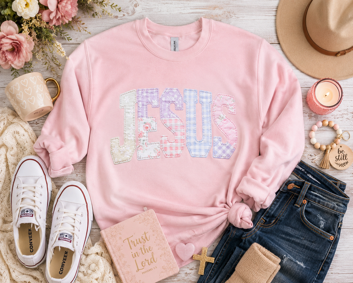 Jesus Patchwork Crewneck