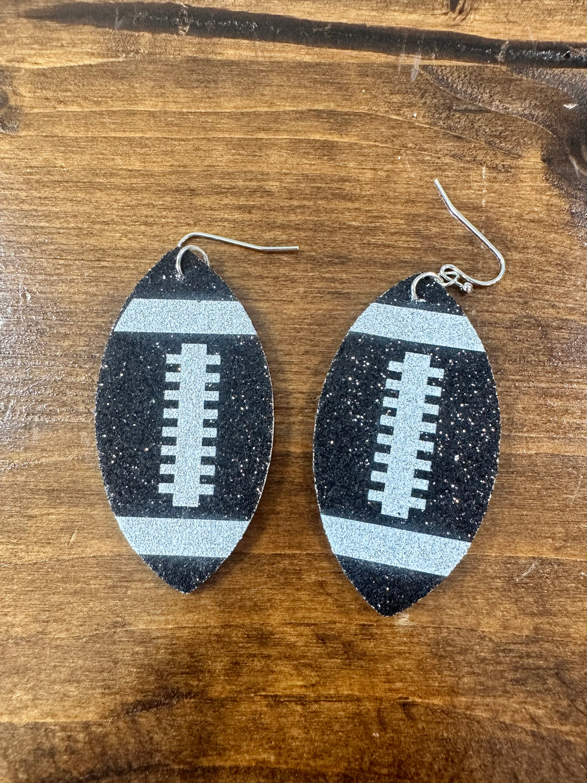 Glitter Football Dangle Earrings