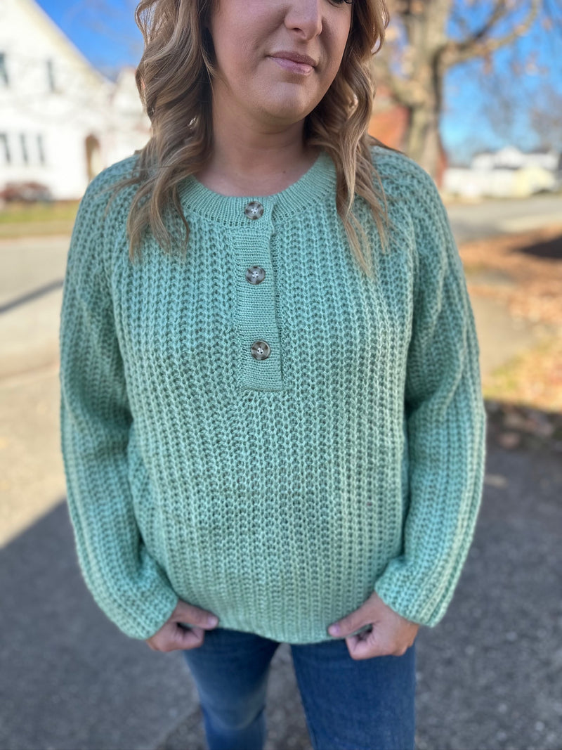 Serenity Loose Fit Henley Sweater