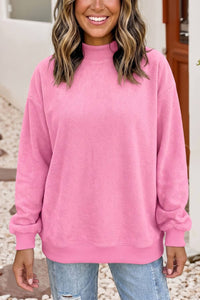 Game Day Oversize Reversible Mock Neck Sweatshirt | S-4X: Light Grey / Missy / S