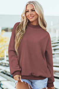 Game Day Oversize Reversible Mock Neck Sweatshirt | S-4X: Light Grey / Missy / XL