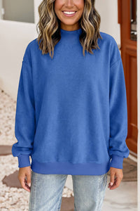 Game Day Oversize Reversible Mock Neck Sweatshirt | S-4X: Light Grey / Missy / M