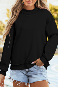 Game Day Oversize Reversible Mock Neck Sweatshirt | S-4X: Light Grey / Missy / M