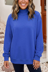 Game Day Oversize Reversible Mock Neck Sweatshirt | S-4X: Light Grey / Missy / M