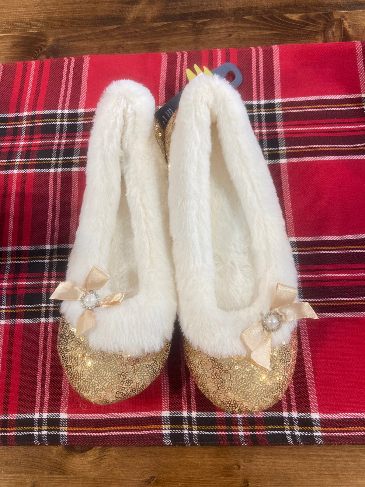 Sequin Slippers W/ Bow